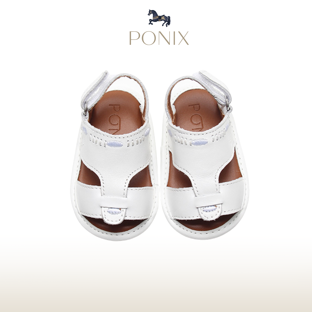 White Embroidered Sandals