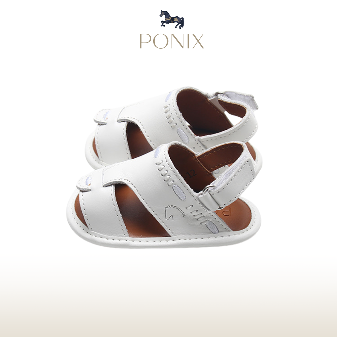 White Embroidered Sandals