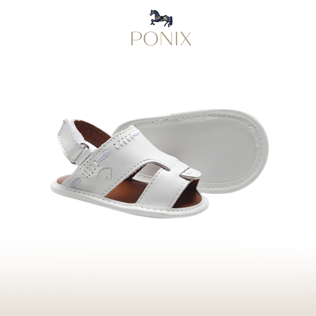 White Embroidered Sandals