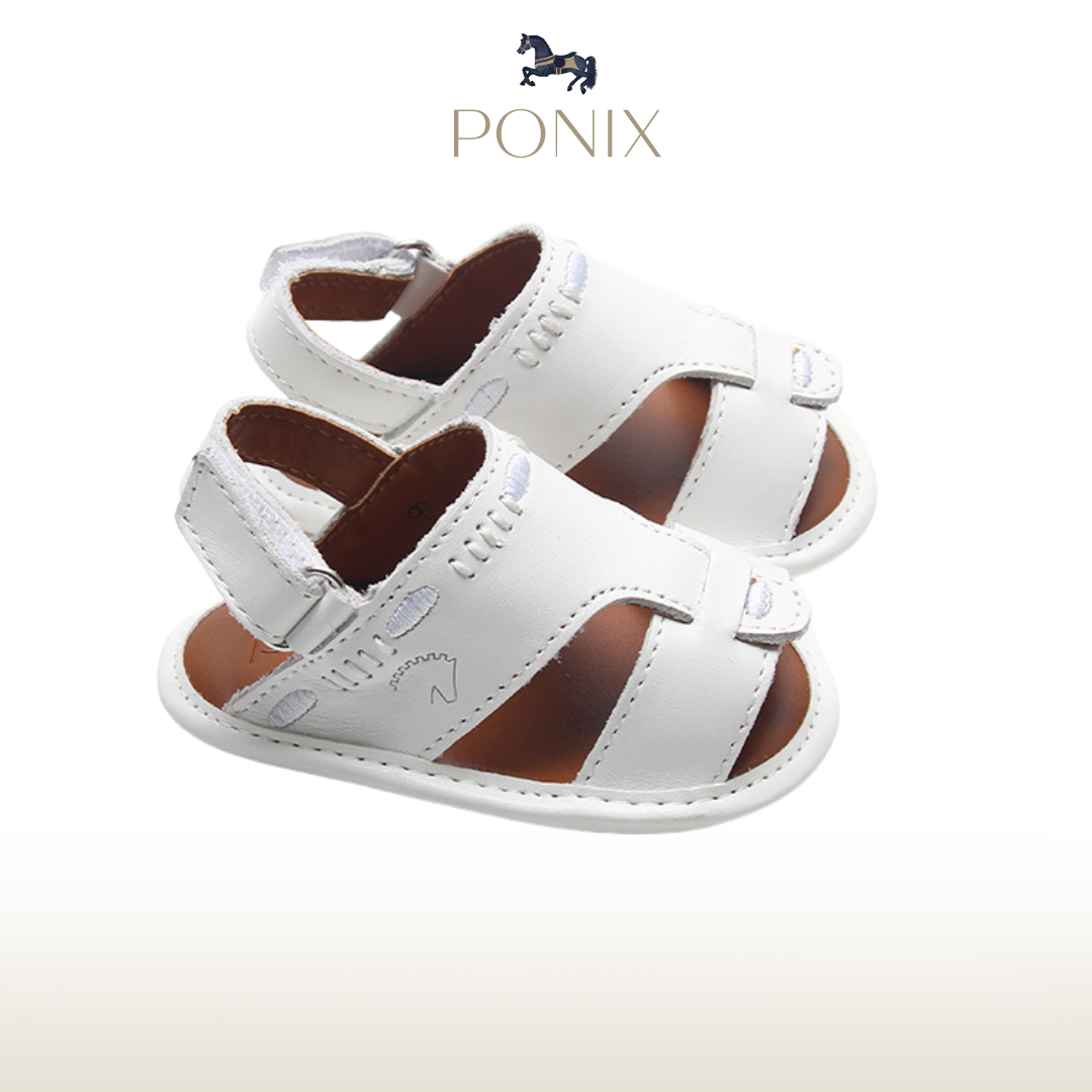 White Embroidered Sandals